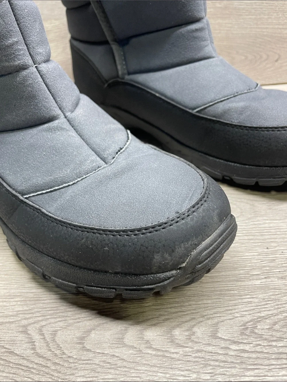 Lands' End Quilted Gray Insulated Winter Boots #1557